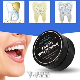 Bột tẩy trắng răng than hoạt tính.