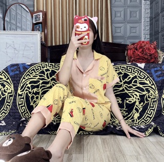 Bộ satin phối lụa cao cấp