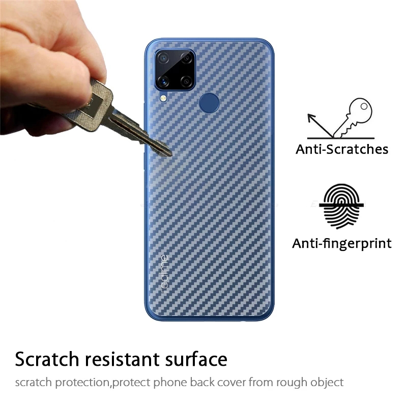 Miếng dán sợi carbon bảo vệ mặt sau chống xước cho Realme GT Neo C65 C55 C53 C51 C35 C33 C30s C30 C25Y C25s C21Y C21 C17 C15 2021 C1 5G 4G 2023