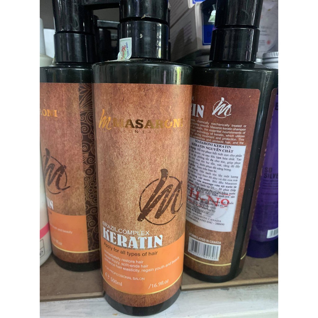 Keratin Masaroni nguyên chất phục hồi tóc hư tổn (Dạng gel) Canada 500ml