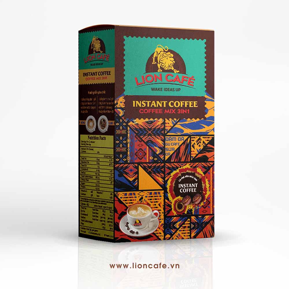 Cafe hoà tan Lion 3in1 18gr/que - 100% cà phê nguyên chất - TOP bán chạy - Thơm ngon đậm vị cafe