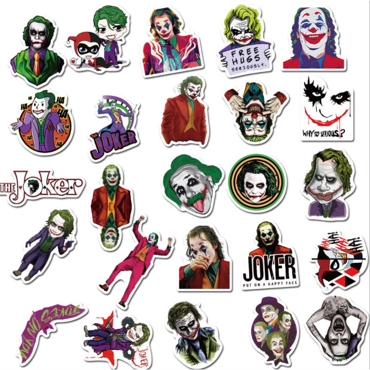 Sticker JOKER nhựa PVC không thấm nước, dán nón bảo hiểm, laptop, điện thoại, Vali, xe