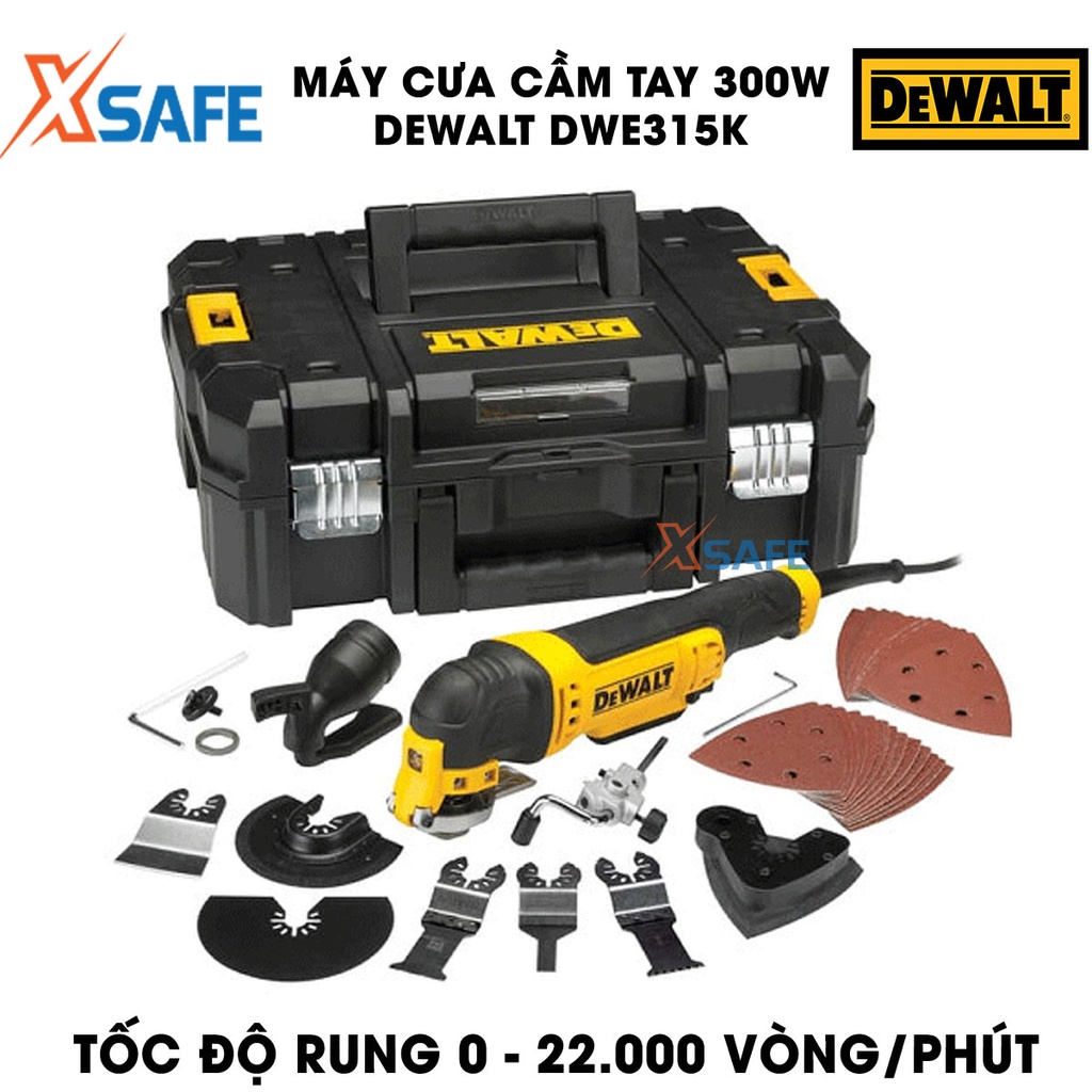 Máy cưa cầm tay 300W DEWALT DWE315K Máy cưa DeWalt chế độ điều tốc trang bị đèn LED, dùng cắt, chà nhám, đánh bóng