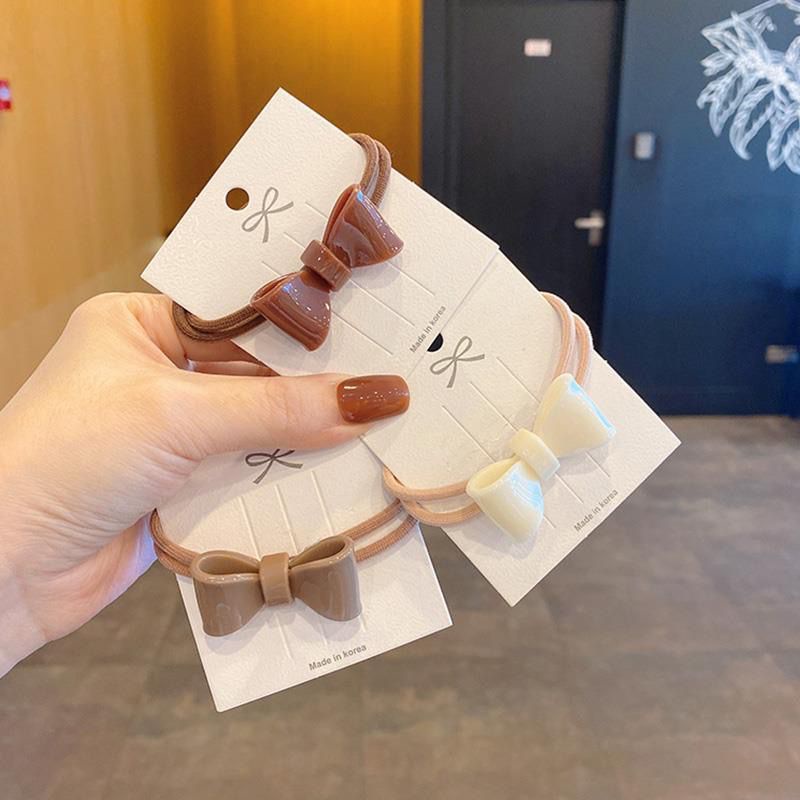 Dây Buộc Tóc Cao Su Co Giãn Màu Trà Sữa Phong Cách Hàn Quốc Thời Trang