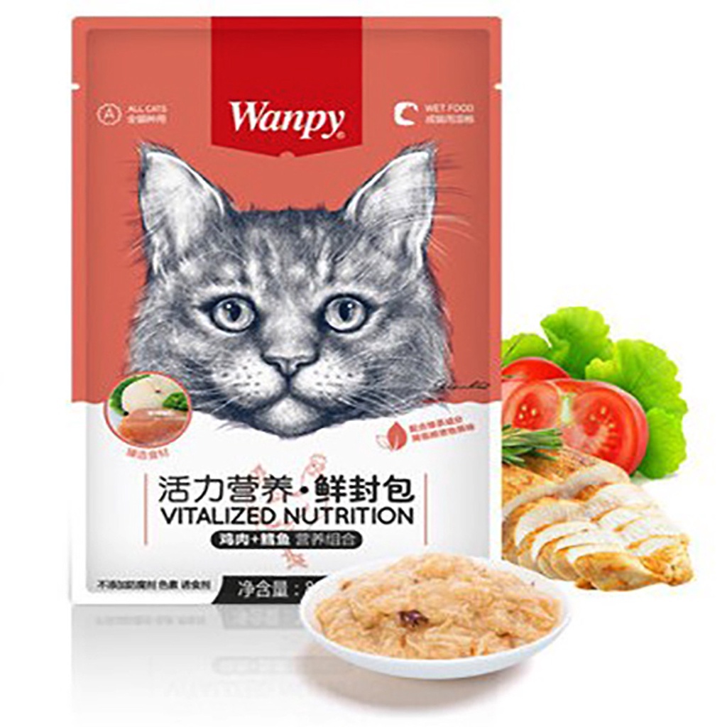 Pate Wanpy cho mèo gói 80gr- Combo 1 hộp 10 gói siêu rẻ