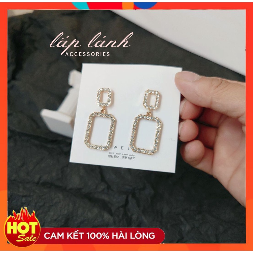 [CÓ SẴN] BÔNG TAI ĐÍNH ĐÁ HÌNH HỌC THỜI TRANG SANH TRỌNG CÁ TÍNH NỔI BẬT PHONG CÁCH TIỆC ĐÊM SANH CHẢNH 222BT076