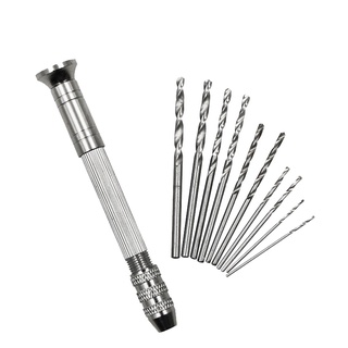 Máy Khoan Cầm Tay Bằng Nhôm 1~3.5mm Kèm 10 Mũi Khoan Xoắn mini Chuyên Dụng Làm Đồ Trang Sức
