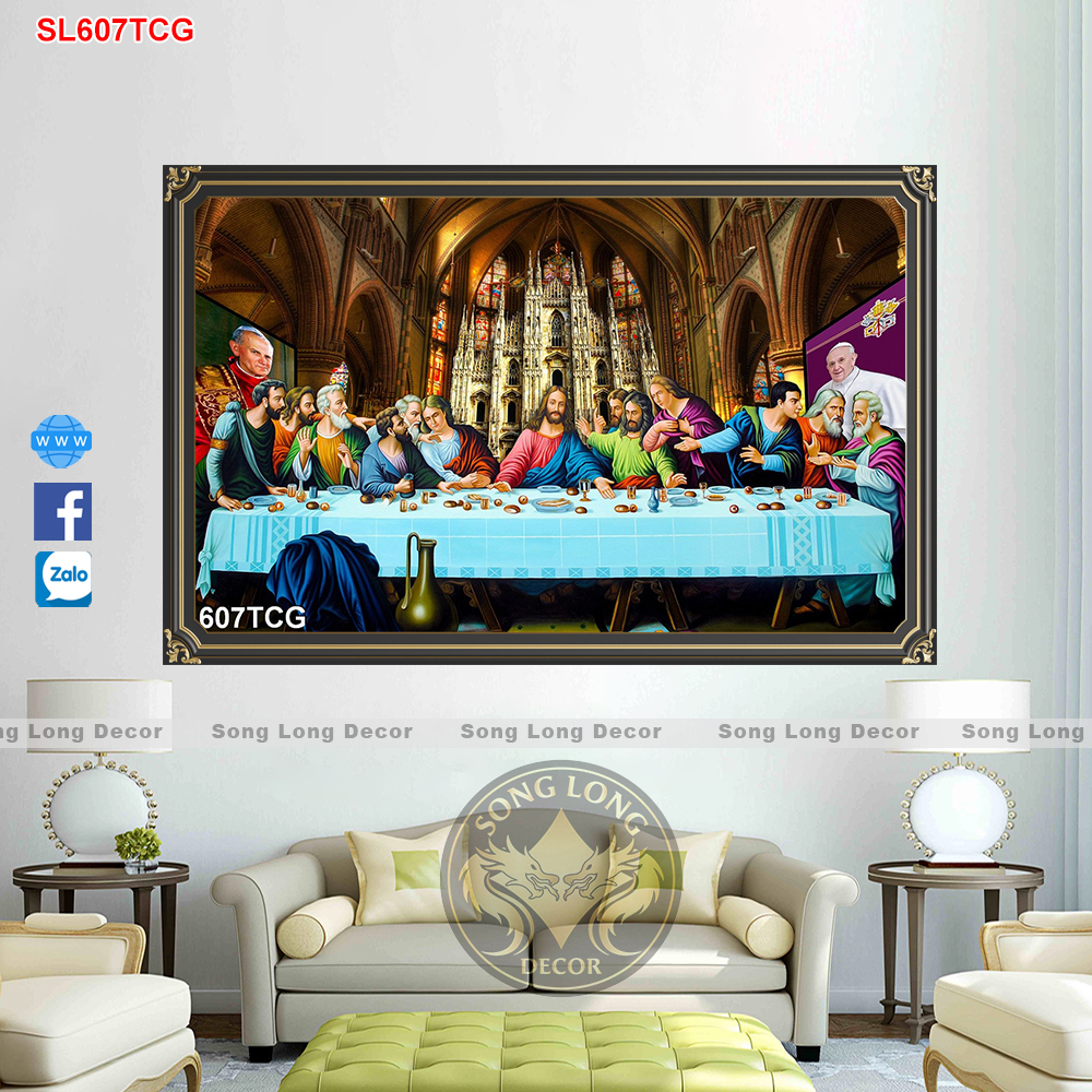 Tranh dán tường 3D Bữa Tiệc Ly -SL607TCG- Tranh 3D công giáo Song Long Decor