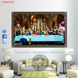 Tranh dán tường 3D Bữa Tiệc Ly -SL607TCG- Tranh 3D công giáo Song Long Decor