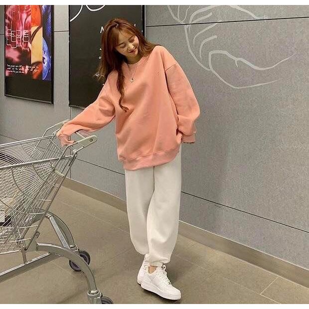 Set Quần boom Áo Tay Bồng Mặt Cười Nữ ⚡ Casper.Store | FREESHIP | ⚡ Bộ quần dài ống rộng kèm áo dài tay thiết kế nổi bật