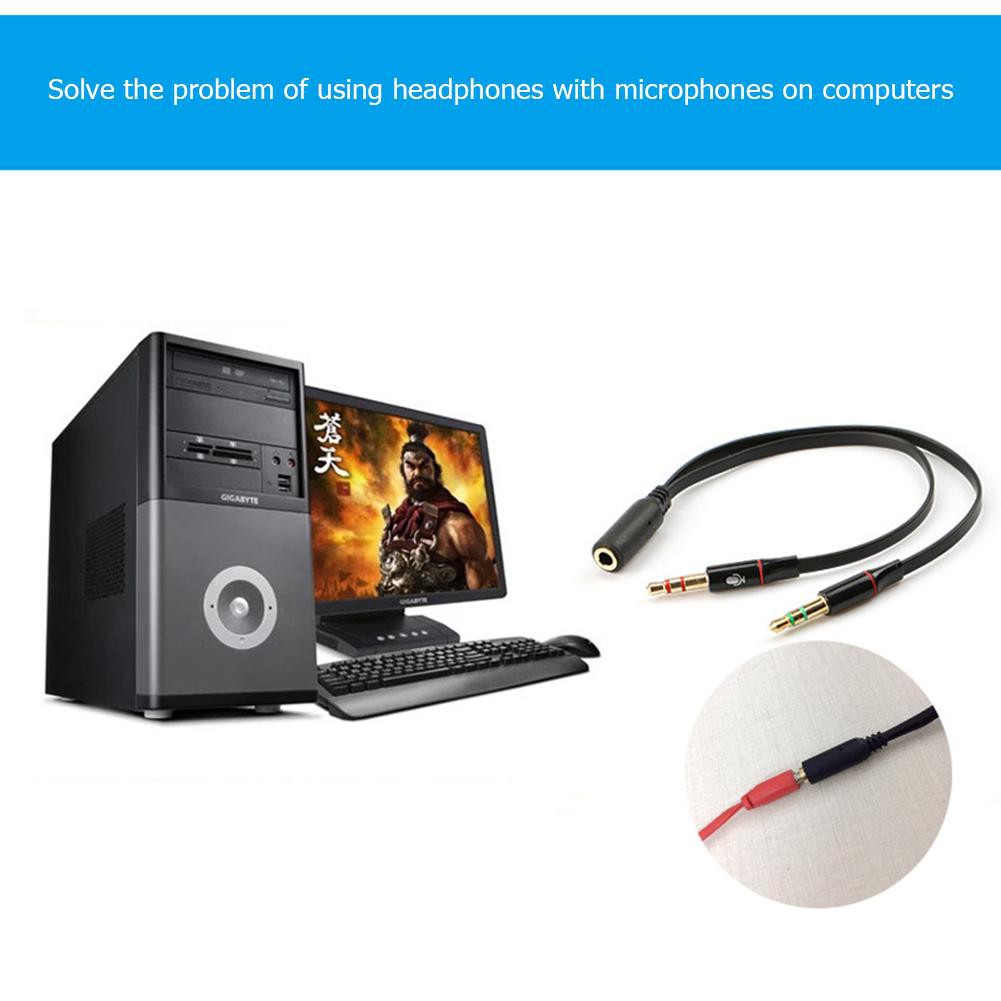 Dây cáp chuyển đổi âm thanh 3.5mm đầu cái sang 2 đầu đực