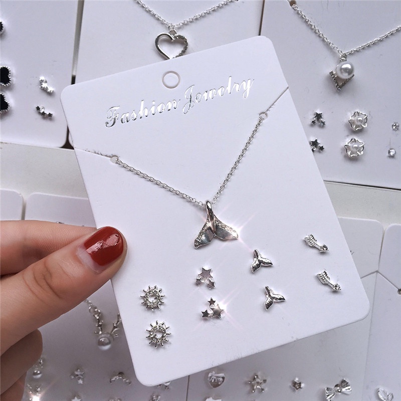 Set 5 Vòng cổ/Bông Tai Thời Trang Đơn Giản Cho Nữ