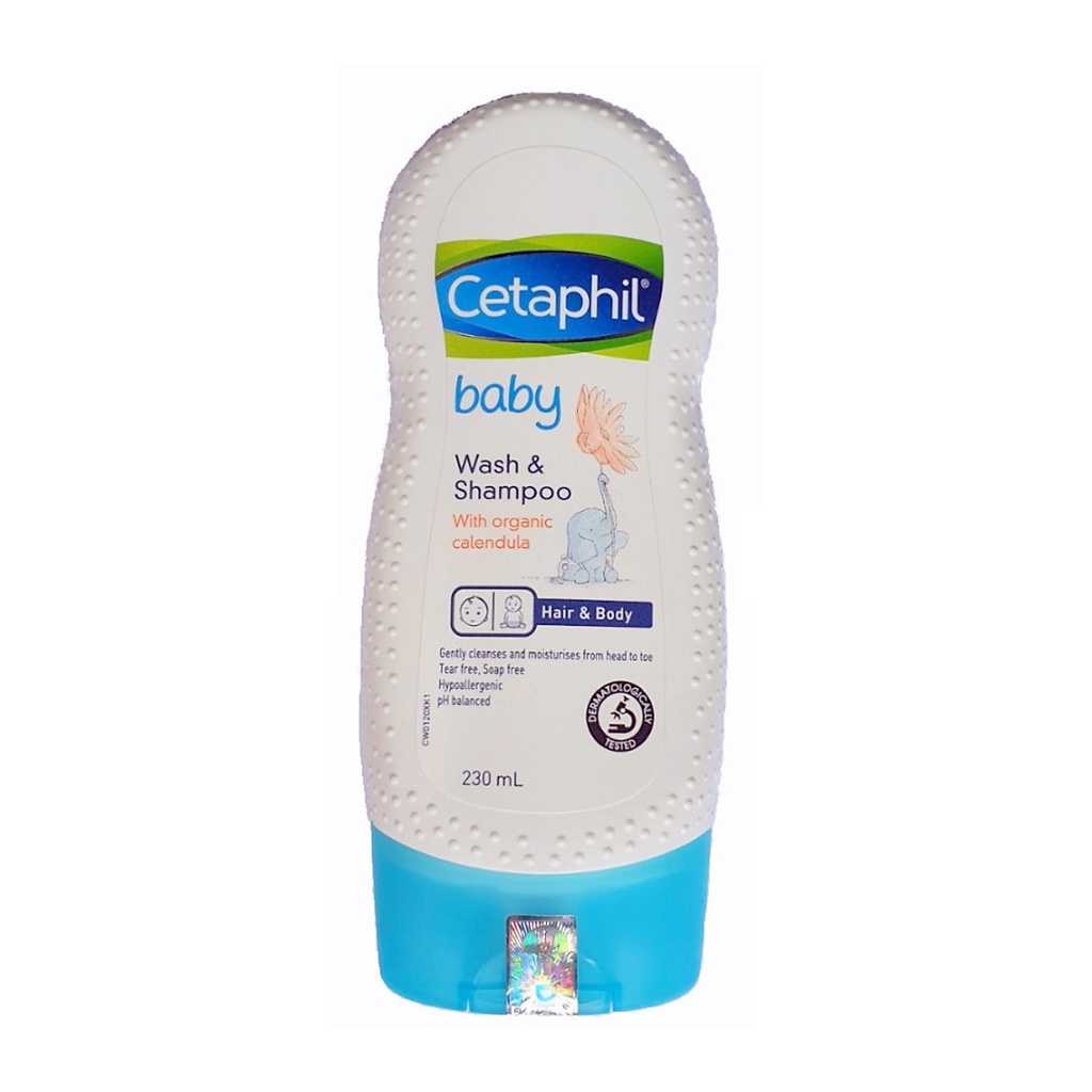 [CHÍNH HÃNG CÓ TEM] CETAPHIL Baby Wash &amp; Shampoo with Organic Calendula 230mL - Sữa Tắm, Gội Toàn Thân Cho Bé.