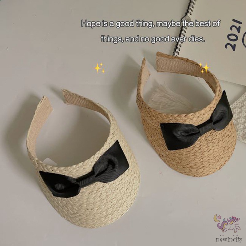 Mũ cói phối nơ thời trang Hàn Quốc cho bé gái