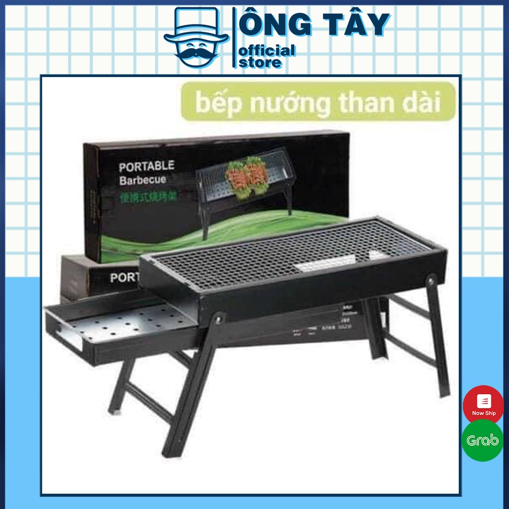 Bếp nướng than hoa dài PORTABLE BARBECUE cao cấp loại 1