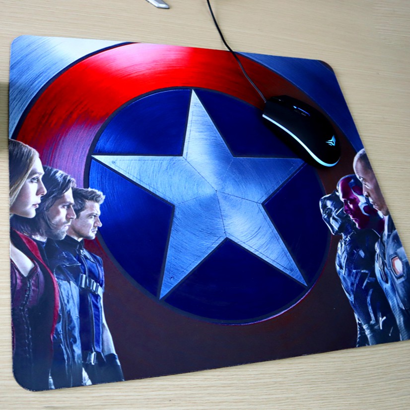 Lót Chuột Hình QcK Size 45 x 40 cm Classic - Avenger - SpiderMan - Roglogo - Captian America