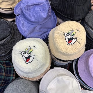 NÓN BUCKET BÔNG GÒN HỌA TIẾT MÈO TOM TRÊN ĐỈNH ĐẦU