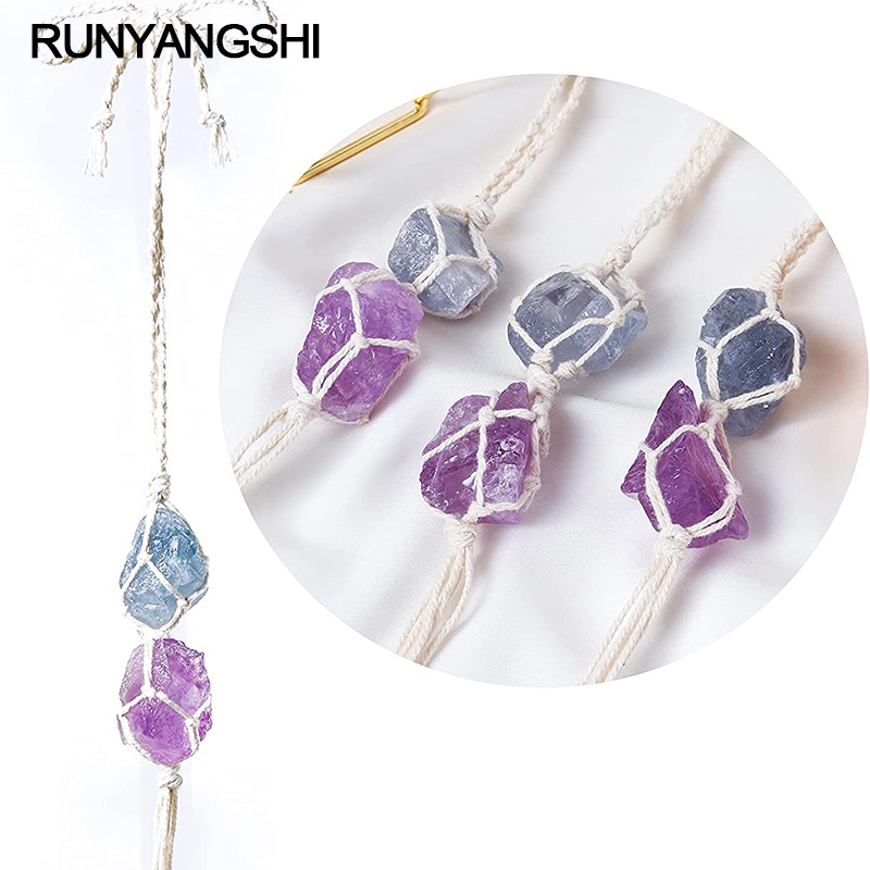 Bán Chạy - Mặt Dây Chuyền Đá Fluorite Pha Lê Trà Xanh Lục Tự Nhiên Brazil Tím Đen Tourmaline Lapis Lapis Aventurine Thô Thủ Công Bán Chạy
