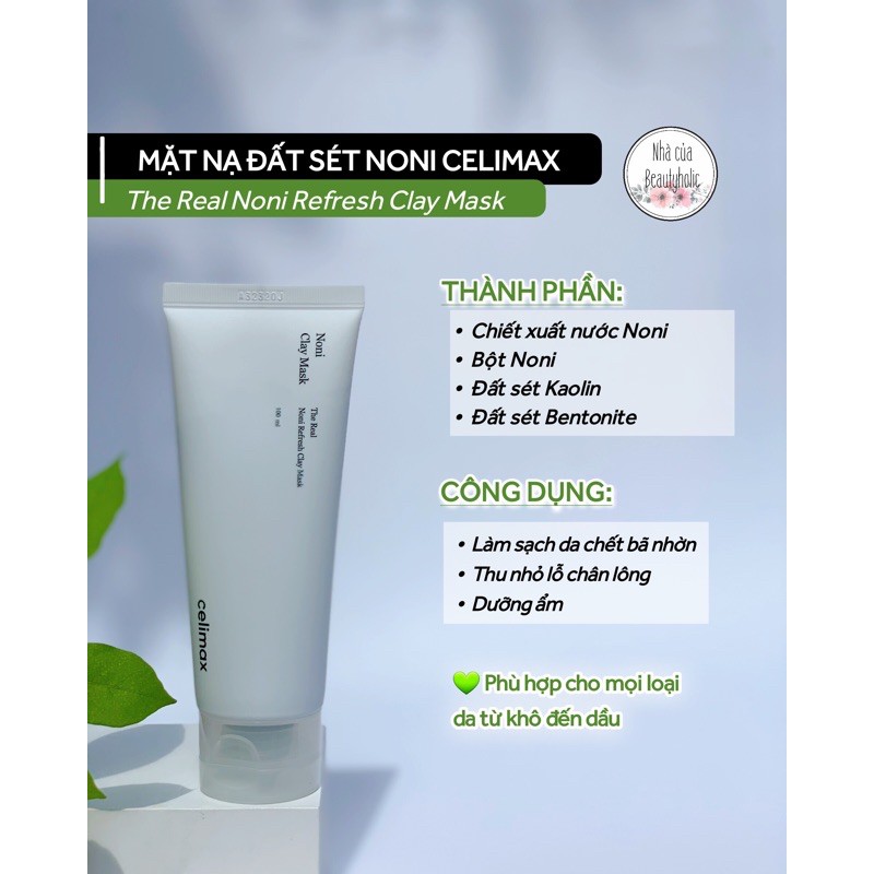 Mask đất sét trái nhàu CELIMAX THE REAL REFRESH CLAY MASK