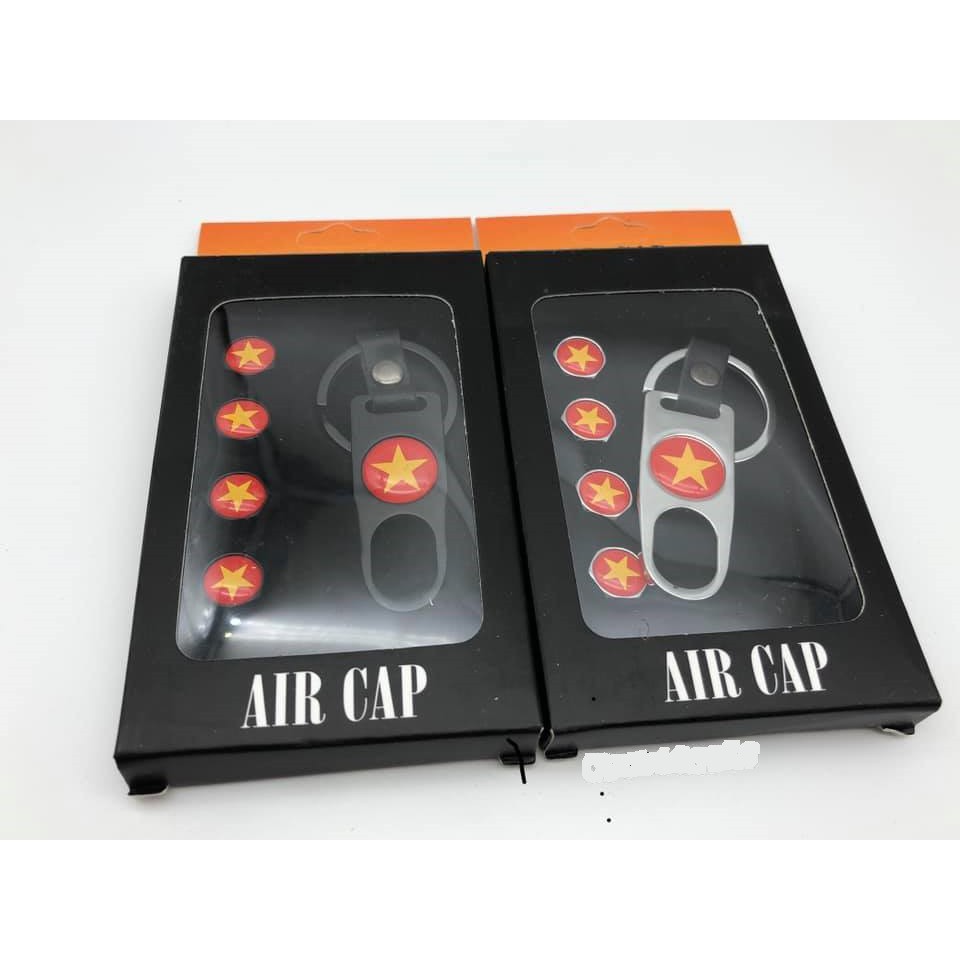 Móc khóa kim loại, móc khóa xe máy/ô tô/ xe đạp, tặng kèm 4 ốc bảo vệ van xe