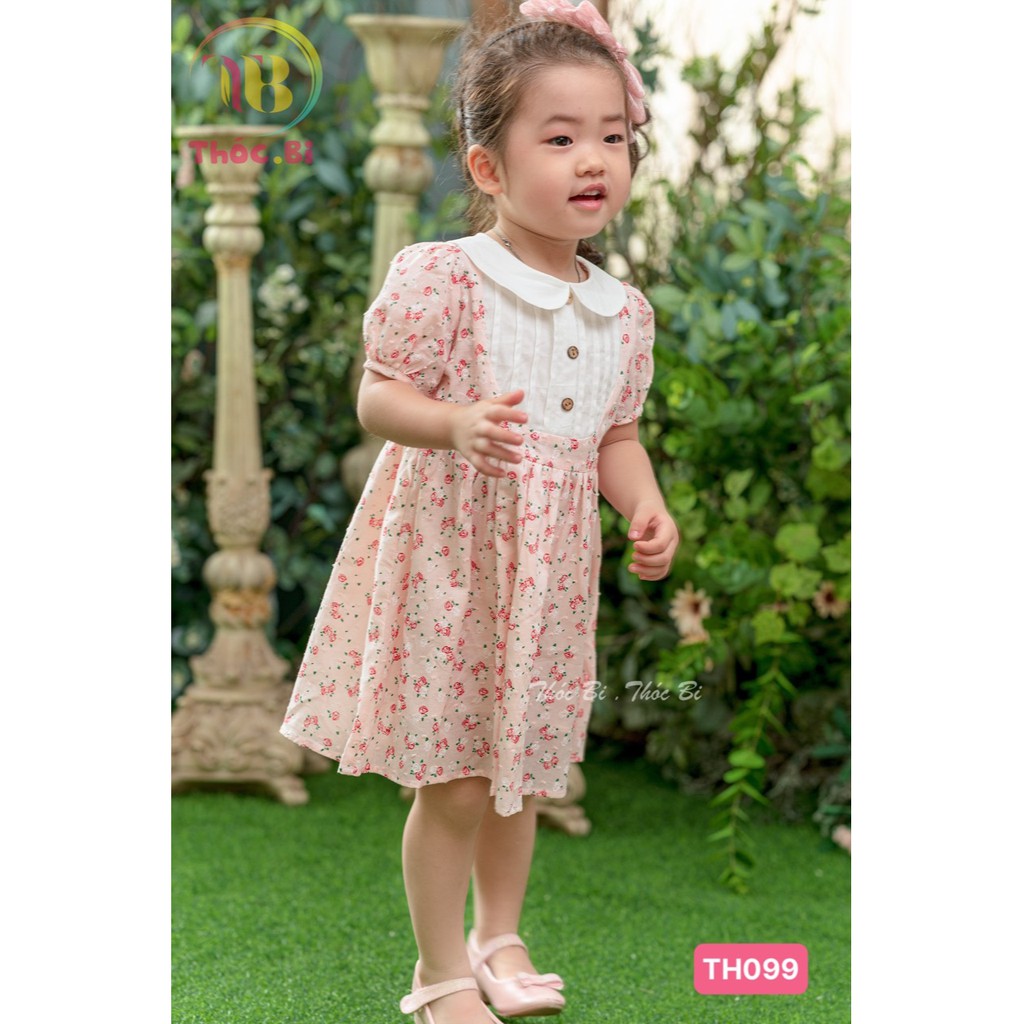 Váy Xòe Bé Gái Cổ Sen ngực xếp ly tinh tế, 3 màu đủ size 1Y-10Y (Hàng thiết kế)