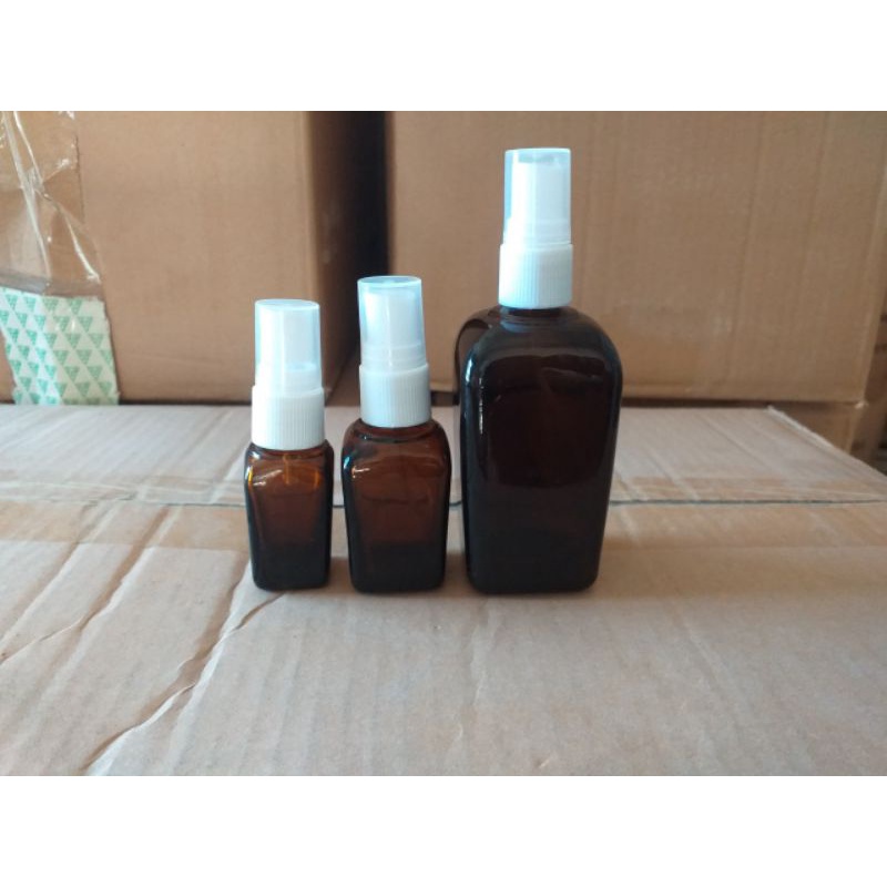 [SIÊU RẺ] [15ml,25ml,35ml] Chai xịt phun sương Thủy tinh Nâu vuông chiết nước hoa, đựng mỹ phẩm , phụ kiện du lịch