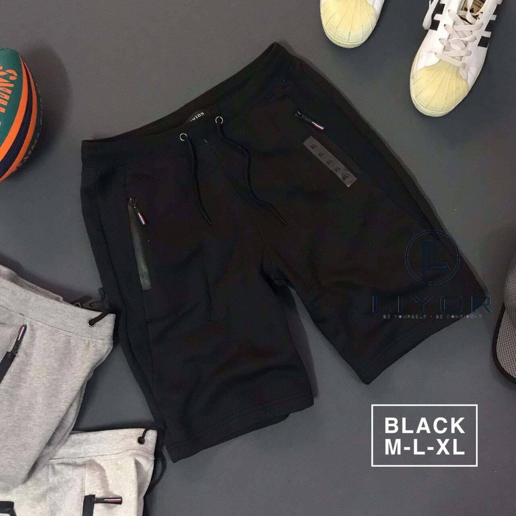 Quần short thể thao (HỖ TRỢ ĐỔI SIZE) nam cao cấp dây kéo túi đơn giản - Liyor - QTT009 | BigBuy360 - bigbuy360.vn