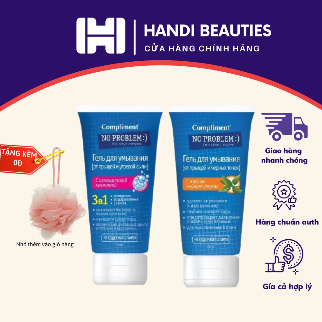 Sữa rửa mặt NO PROBLEM Compliment chứa Salicylic Acid, Tea Tree 200ml