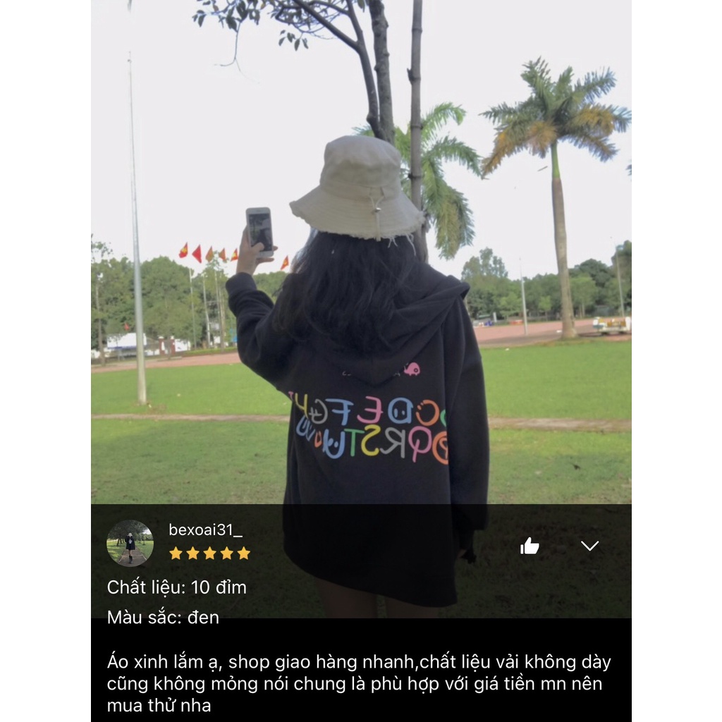 Áo Khoác Hoodie Zip SWEE DER Nỉ Bông Form Rộng Nam Nữ Unisex Phong Cách Ulzzang