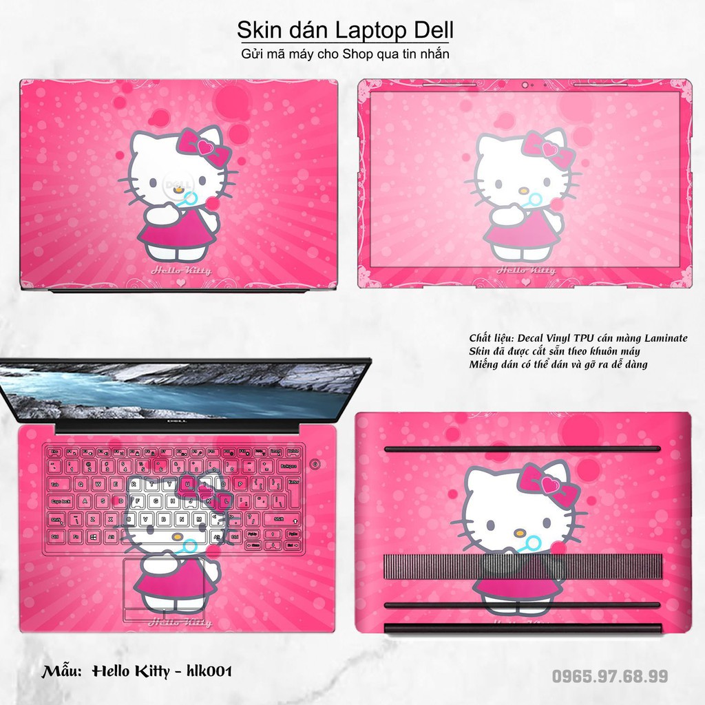 Skin dán Laptop Dell in hình Hello Kitty (inbox mã máy cho Shop)