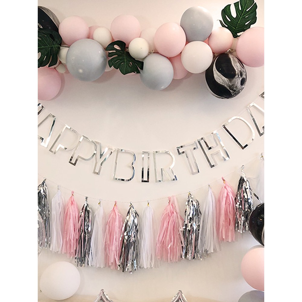 Dây Treo Happy Birthday Rỗng Ánh Kim