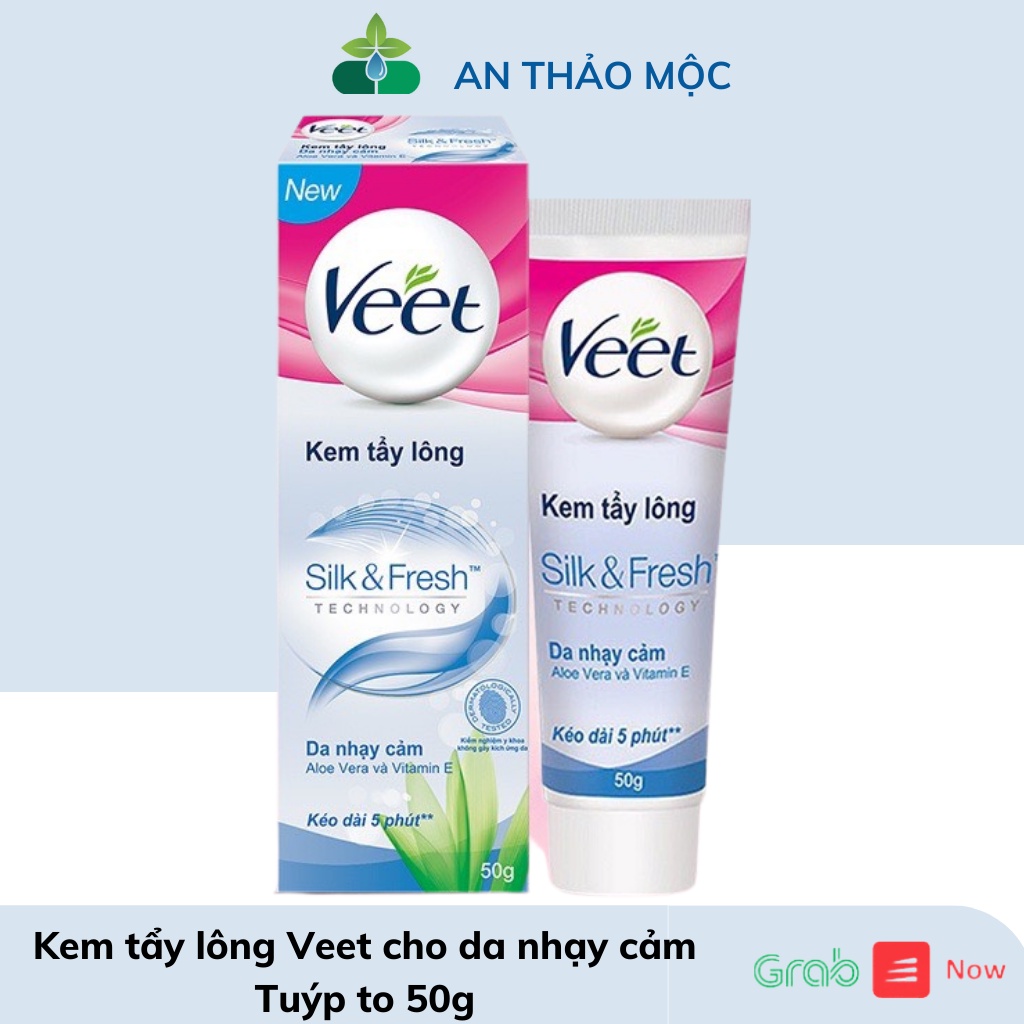 Kem tẩy lông cho da nhạy cảm Veet Silk Fresh chính hãng tuýp to 50g .anthaomoc