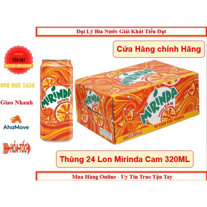 Lốc 6 lon Nước Ngọt Mirinda Vị Cam 320ml