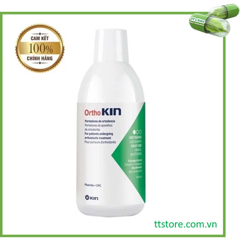 Ortho KIN 500ml - Nước súc miệng cho răng niềng, chỉnh nha [Orthokin, ortokin]