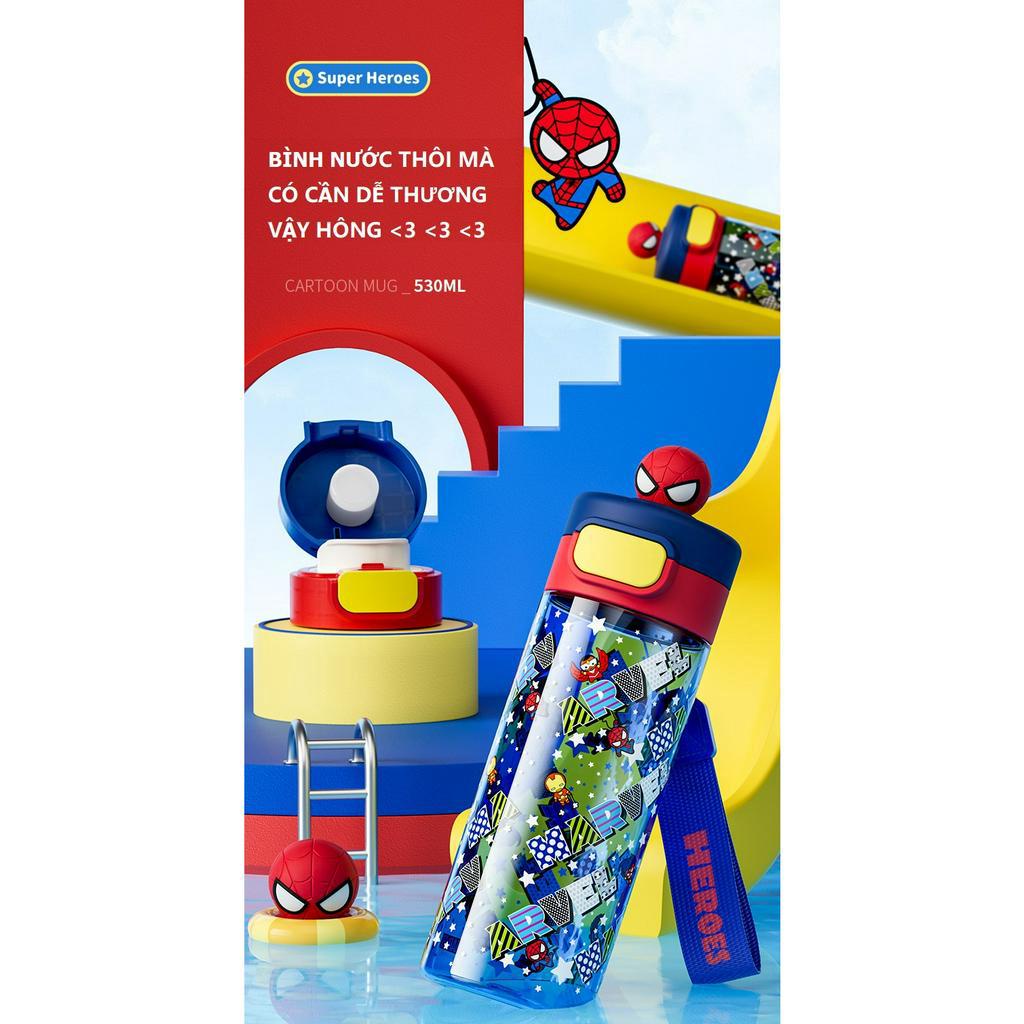 Mẫu 2023 Bình Nước Cho Bé Người Lớn Kiểu Thể Thao Kèm dây xách