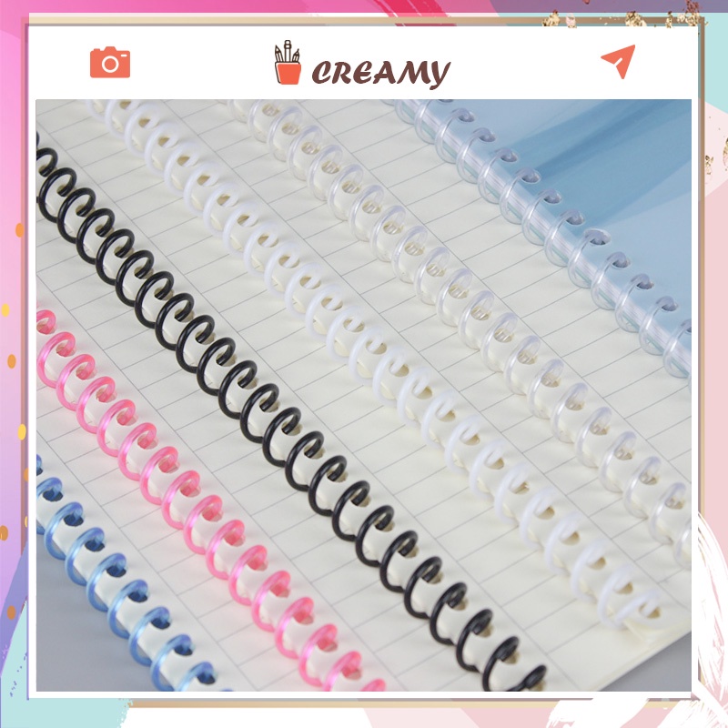 Gáy lò xo CREAMY binder thanh còng lò xo làm sổ có thể cắt được nhiều size nhiều màu LX155