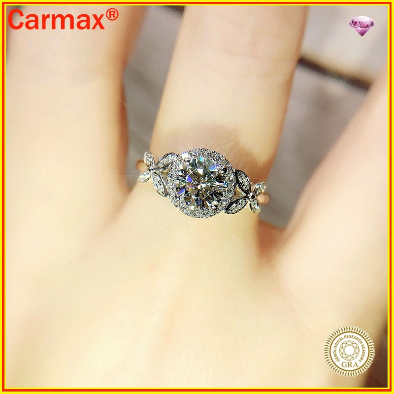 Nhẫn đeo ngón tay đính đá moissanite nhân tạo thời trang mới