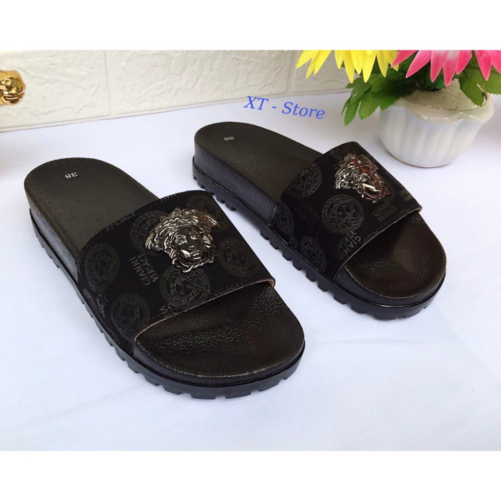 DÉP NAM THỜI TRANG HÌNH ĐẦU VERSACE , DÉP NAM ĐẾ CAO 4CM