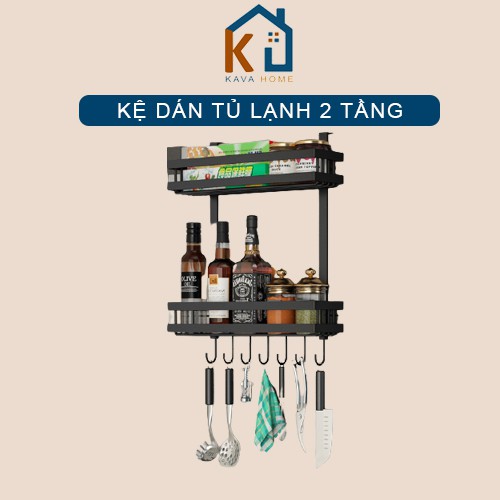 [ 𝐅𝐑𝐄𝐄𝐒𝐇𝐈𝐏 ] Kệ dán tủ lạnh để đồ 2 tầng bên hong tủ lạnh/lò vi sóng