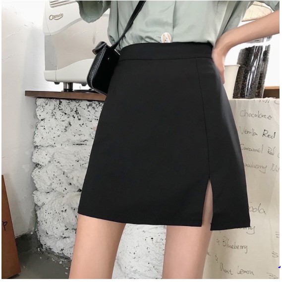 ⚡ Freeship ⚡ Chân váy ngắn xẻ đùi công sở, chân váy chữ a vải tuyết mưa co giãn nhẹ | BigBuy360 - bigbuy360.vn