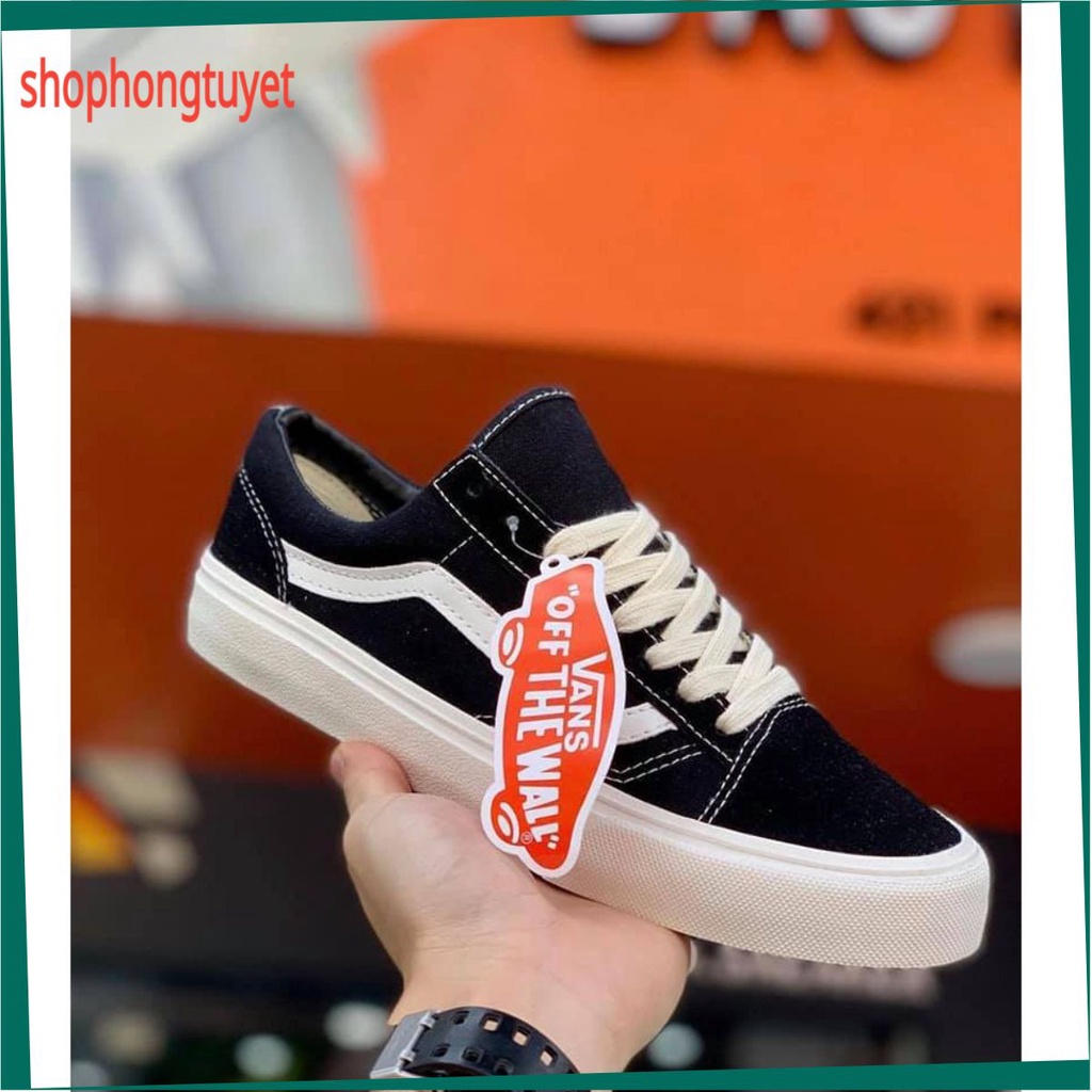 😊shophongtuyet😊Giày thể thao van vault old skool nam nữ màu đen buộc dây full boxbill vans đen trắng