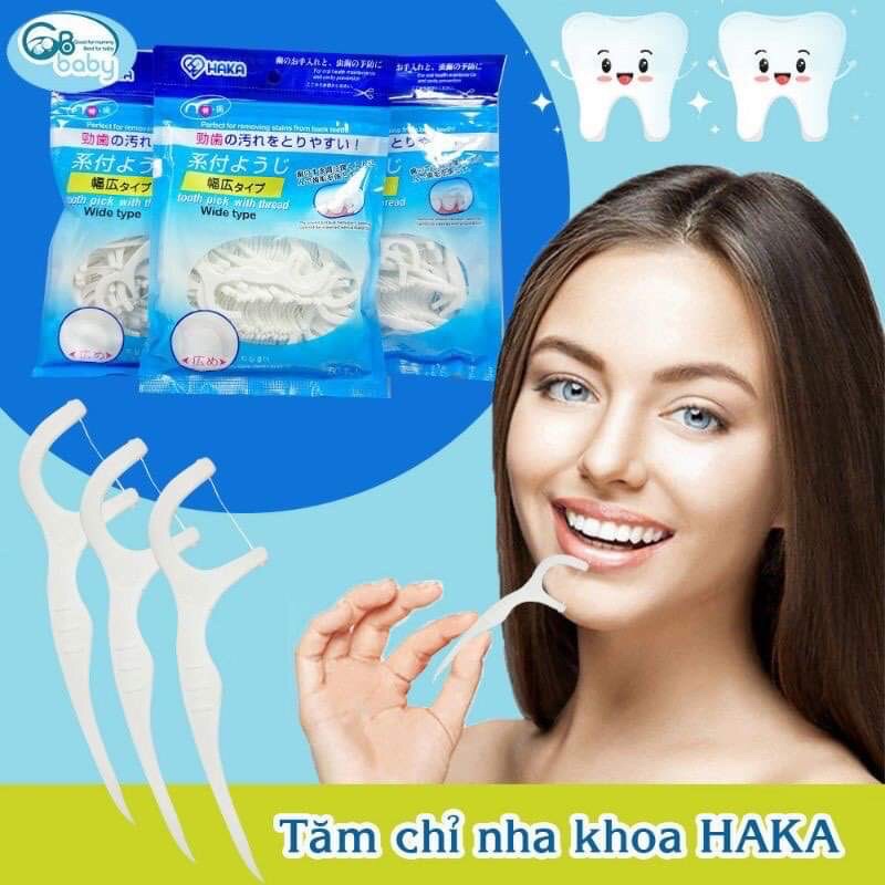 Tăm chỉ nha khoa Nhật Bản Sunny- Haka, gói 80 cán