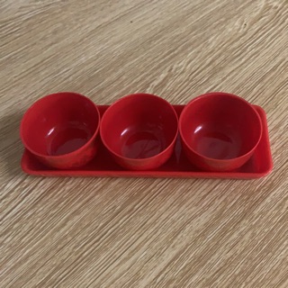 Chung bộ 3 ly đỏ (dùng thắp hương đựng rượu, nước)