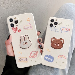 Ốp lưng mềm in hình gấu hoạt hình cho iPhone 12 X XS Pro Max 12 mini XR 7 8 Plus