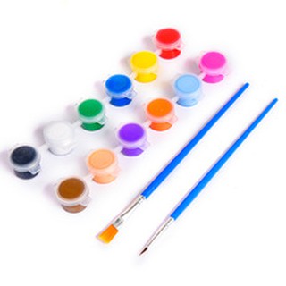 Bộ 12 màu vẽ sơn acrylic DIY 3ml Tặng kèm cọ vẽ