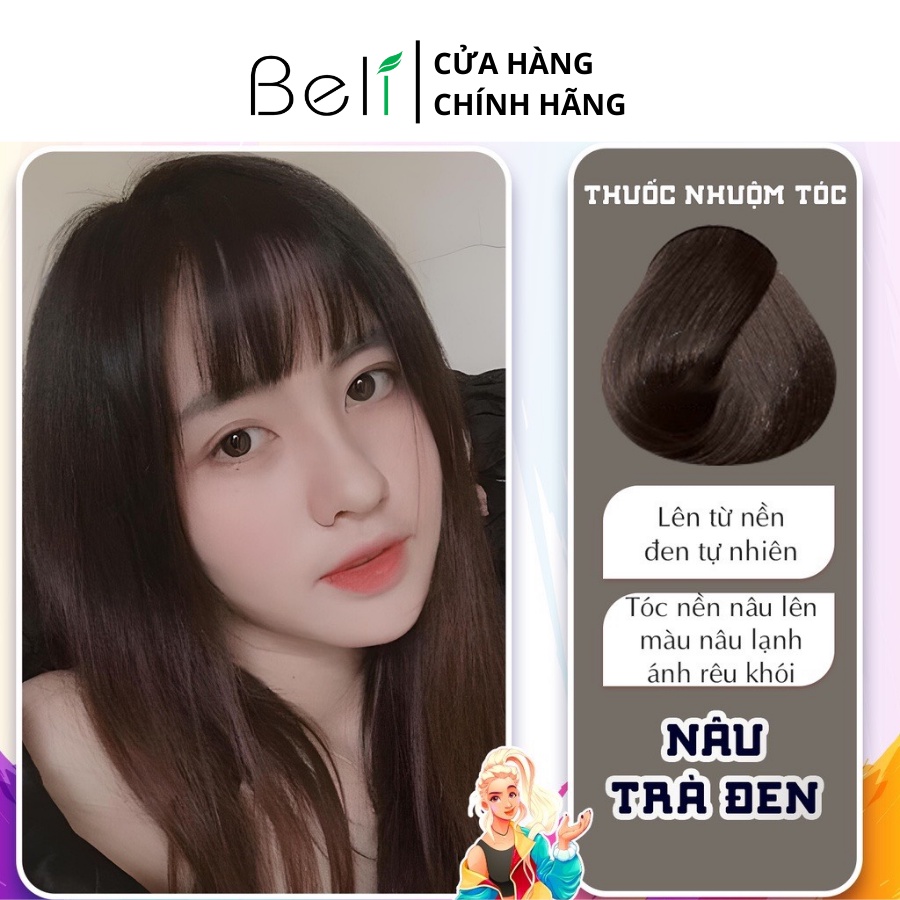 Thuốc Nhuộm Tóc Koolpro Màu NÂU TRÀ ĐEN Không Tẩy Tuýp 100g