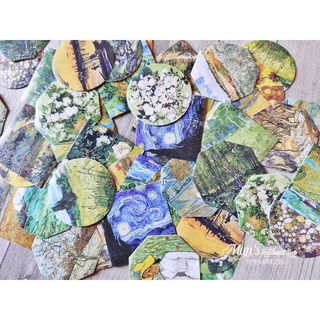 Bộ 45 sticker tranh sơn dầu