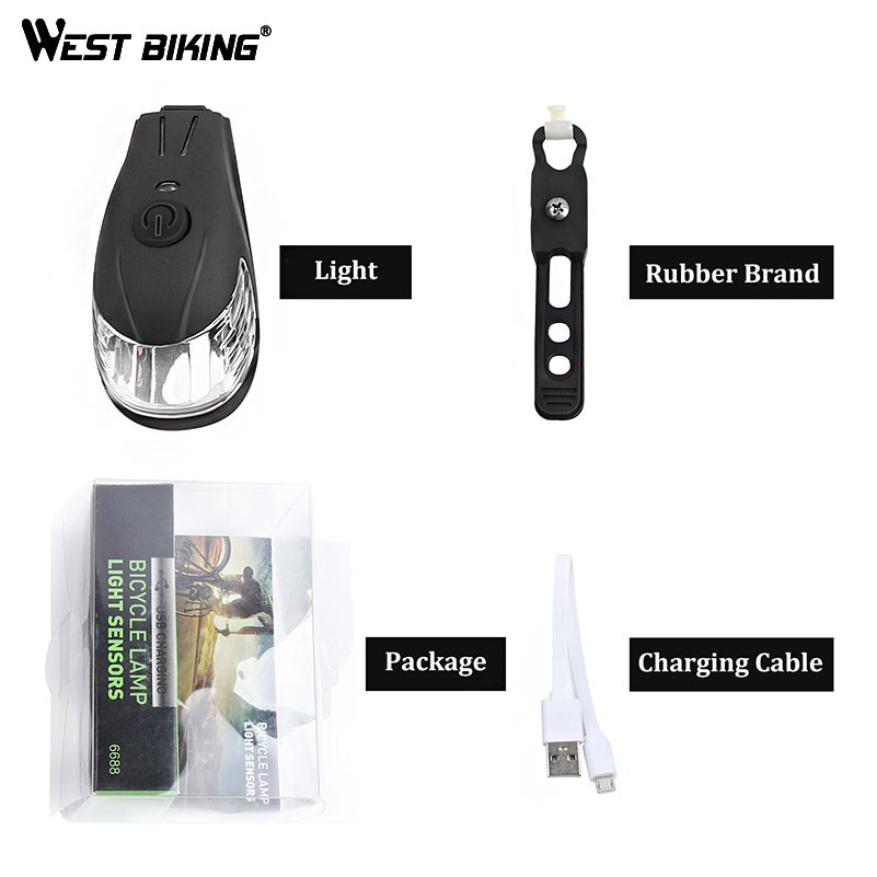 Đèn Pha Xe Đạp WEST BIKING Có Cổng Sạc USB Tiện Lợi Chất Lượng Cao