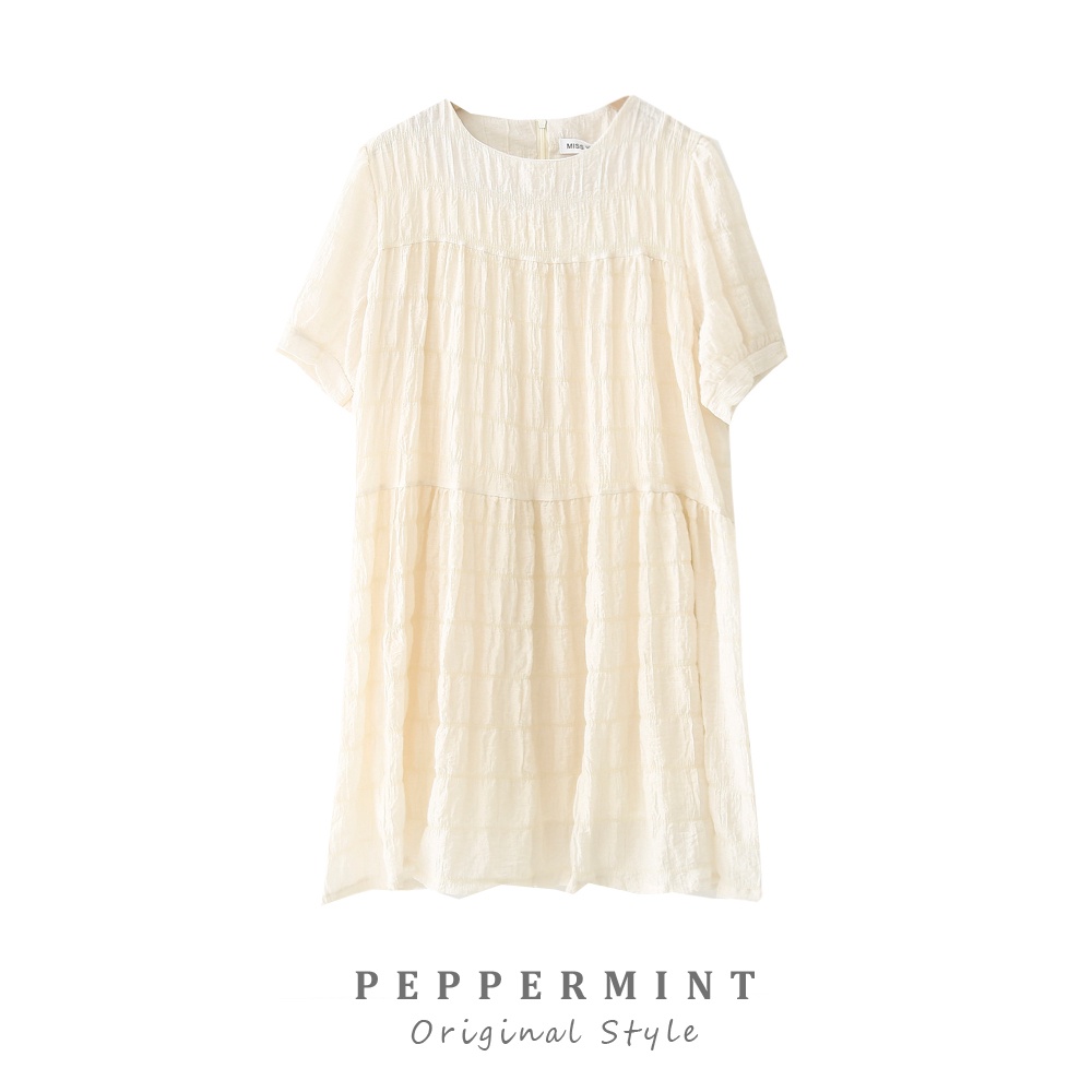 Đầm Tay Phồng Cổ Tròn Xếp Ly Dáng Rộng Thời Trang Sang Trọng 49871