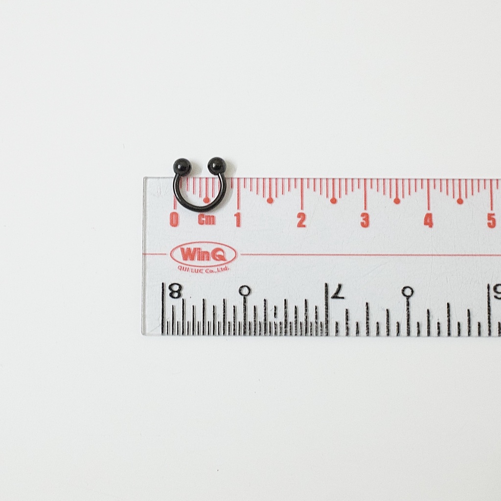 [ 1 Chiếc] Khuyên Tai Bông Tai Chữ U 2 Đầu Bi Tròn Nhiều Size Màu Đen Thép Y Tế Titan Thép Không Gỉ Cá Tính Phong Cách